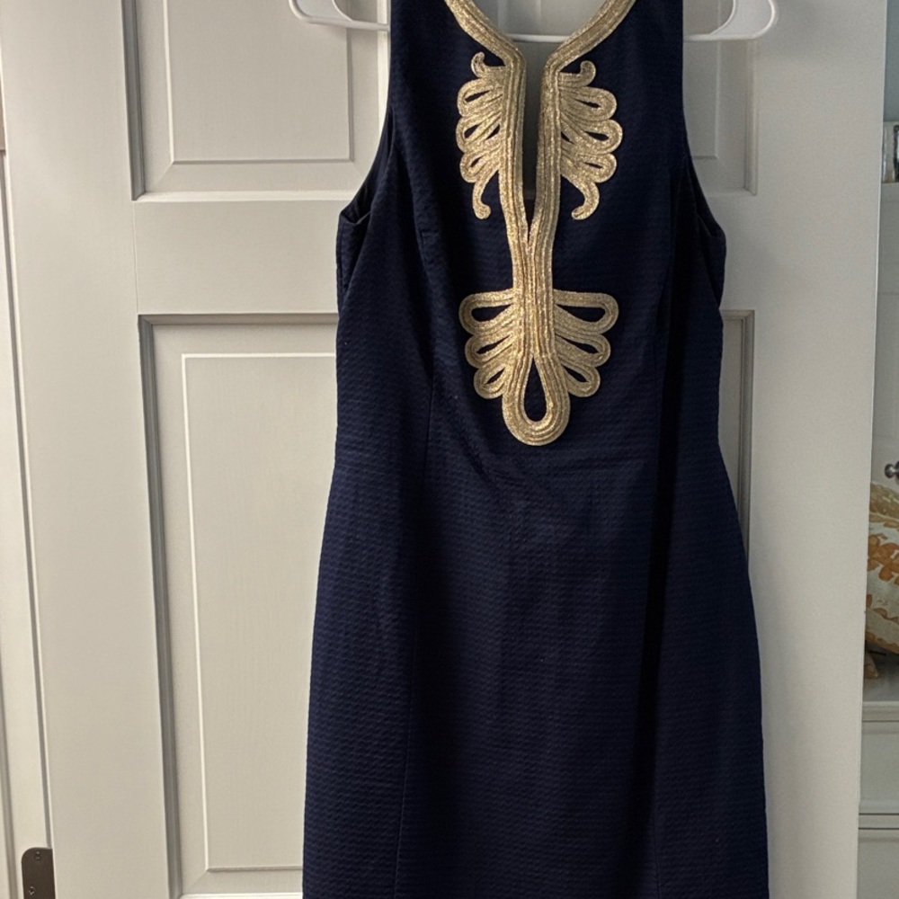 Lilly Pulitzer Navy Dress with Gold Accents